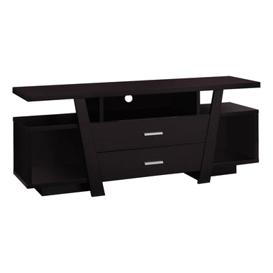 Tv Stand, 60 Inch, Console, Media Entertainment Center, Storage Cabinet, Living Room, Bedroom, Laminate, Dark Brown, Contemporary, Modern