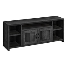 Charger l&#39;image dans la galerie, Tv Stand, 60 Inch, Console, Media Entertainment Center, Storage Cabinet, Living Room, Bedroom, Laminate, Black Reclaimed Wood Look, Contemporary, Industrial, Modern
