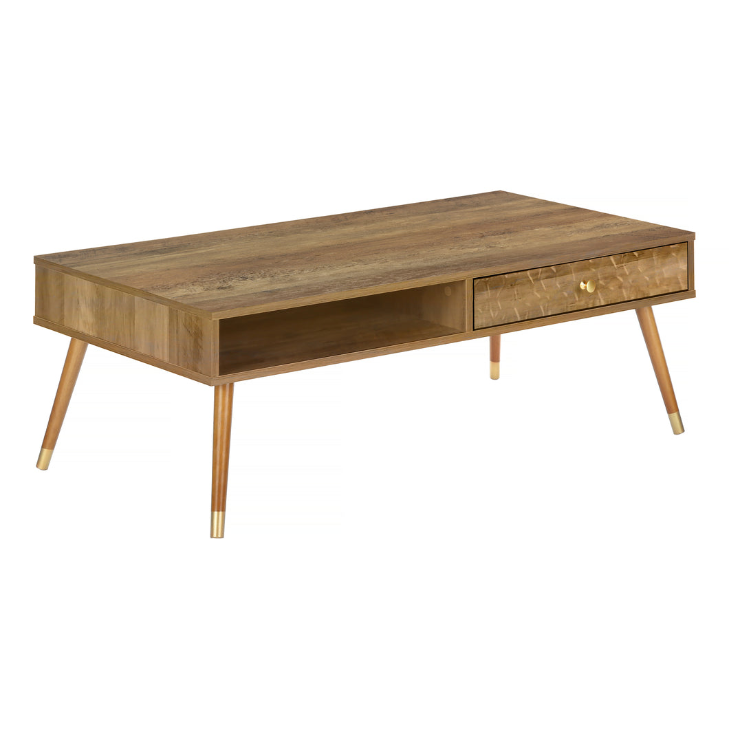 Coffee Table, Accent, Cocktail, Rectangular, Storage, Living Room, Solid Wood Legs, Laminate, Walnut, Contemporary, Modern