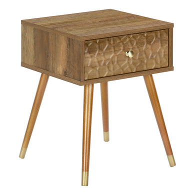 Accent Table, Side, End, Nightstand, Lamp, Living Room, Bedroom, Solid Wood Legs, Laminate, Walnut, Contemporary, Modern