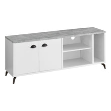 Load image into Gallery viewer, Tv Stand, 60 Inch, Console, Media Entertainment Center, Storage Cabinet, Living Room, Bedroom, Laminate, Metal, Grey Cement Look, Contemporary, Modern
