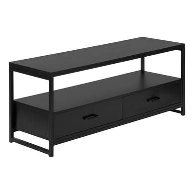 Tv Stand, 48 Inch, Console, Media Entertainment Center, Storage Cabinet, Living Room, Bedroom, Laminate, Metal, Black, Contemporary, Modern