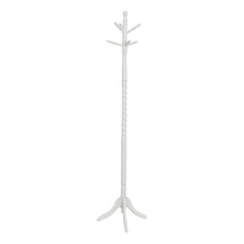 Charger l&#39;image dans la galerie, Coat Rack, Hall Tree, Free Standing, 6 Hooks, Entryway, 72&quot;H, Wooden, White, Traditional
