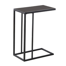 Charger l&#39;image dans la galerie, Accent Table, C-Shaped, End, Side, Snack, Living Room, Bedroom, Metal Legs, Laminate, Black, Black Tinted, Contemporary, Modern
