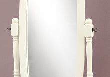 Charger l&#39;image dans la galerie, Miroir, pleine longueur, debout, sol, ovale 60&quot;, dressing, chambre à coucher, bois, blanc, contemporain, moderne
