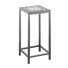 Charger l&#39;image dans la galerie, Accent Table, Side, End, Plsant Stand, Square, Living Room, Bedroom, Metal Legs, Tile, Black, Blue, Transitional
