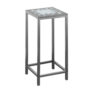 Accent Table, Side, End, Plsant Stand, Square, Living Room, Bedroom, Metal Legs, Tile, Black, Blue, Transitional