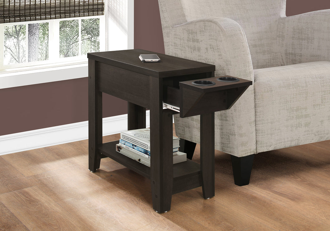 Table d'appoint, Côté, Bout, Rangement, Lampe, Salon, Chambre, Stratifié, Noir, Contemporain, Moderne