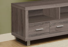 Charger l&#39;image dans la galerie, Meuble TV, 48 pouces, console, centre de divertissement multimédia, armoire de rangement, salon, chambre à coucher, stratifié, taupe foncé, contemporain, moderne
