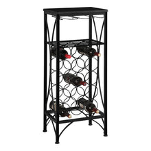 Charger l&#39;image dans la galerie, Home Bar, Wine Rack, Metal, Metal, Black, Black, Contemporary, Modern
