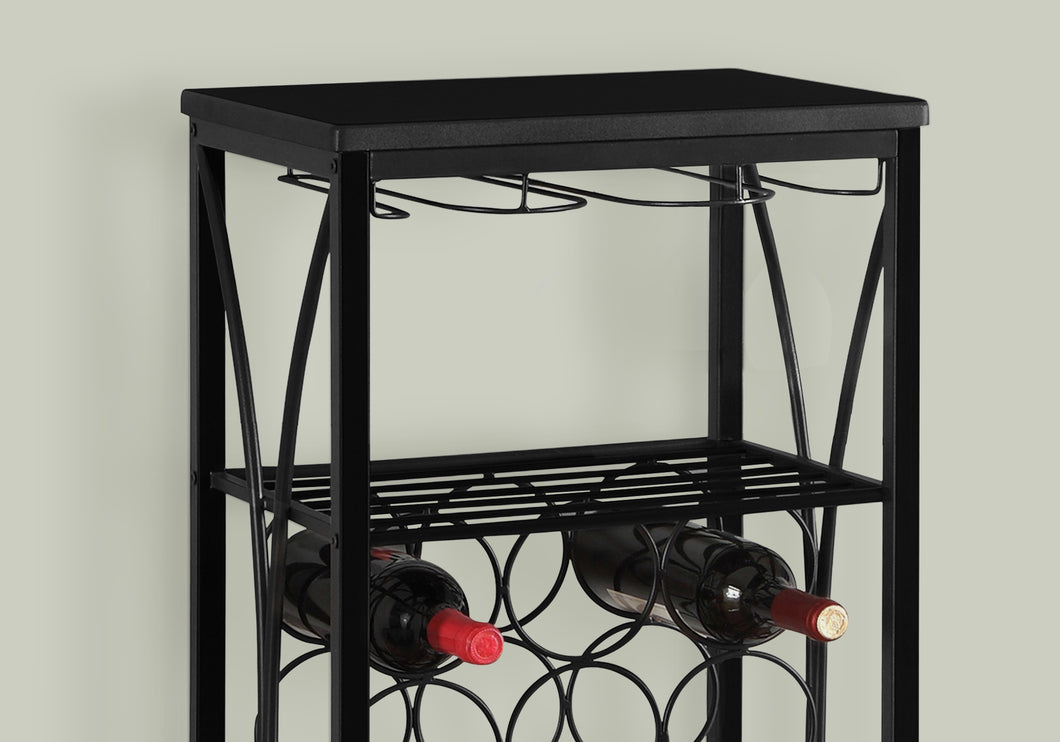 Home Bar, Wine Rack, Metal, Metal, Black, Black, Contemporary, Modern