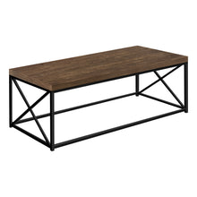 Charger l&#39;image dans la galerie, Coffee Table, Accent, Cocktail, Rectangular, Living Room, Metal Frame, Laminate, Brown Reclaimed Wood Look, Black, Contemporary, Modern
