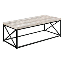 Charger l&#39;image dans la galerie, Coffee Table, Accent, Cocktail, Rectangular, Living Room, Metal Frame, Laminate, Taupe Reclaimed Wood Look, Black, Contemporary, Modern
