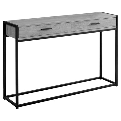 Accent Table, Console, Entryway, Narrow, Sofa, Living Room, Bedroom, Metal Frame, Laminate, Grey, Black, Contemporary, Modern