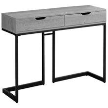 Load image into Gallery viewer, Accent Table, Console, Entryway, Narrow, Sofa, Living Room, Bedroom, Metal Legs, Laminate, Grey, Black, Contemporary, Modern
