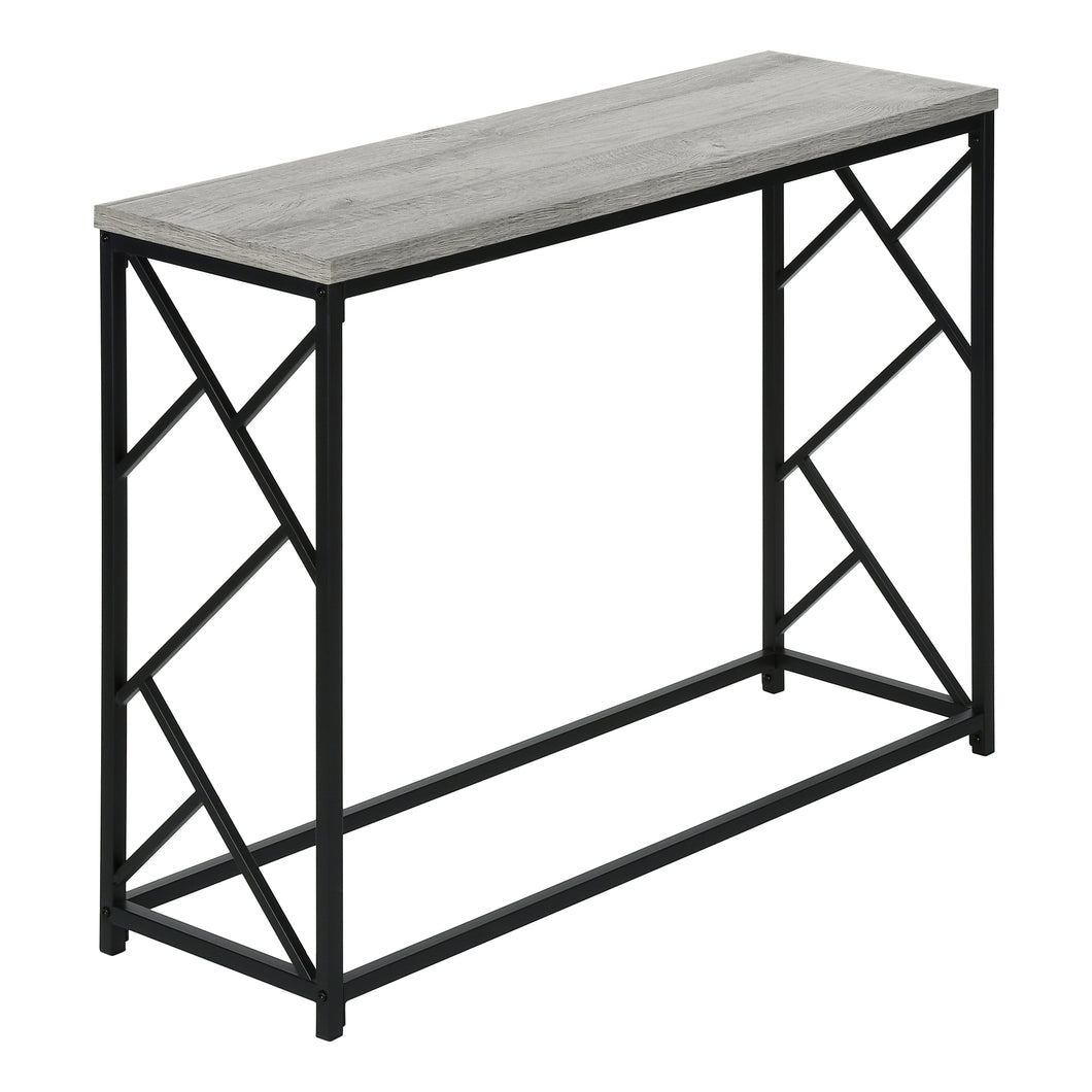 Accent Table, Console, Entryway, Narrow, Sofa, Living Room, Bedroom, Metal Frame, Laminate, Grey, Black, Contemporary, Modern