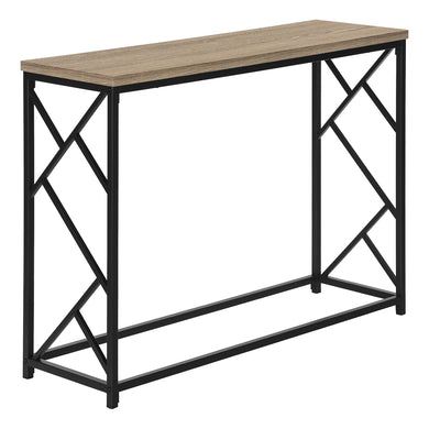 Accent Table, Console, Entryway, Narrow, Sofa, Living Room, Bedroom, Metal Frame, Laminate, Dark Taupe, Black, Contemporary, Modern