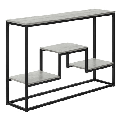 Accent Table, Console, Entryway, Narrow, Sofa, Living Room, Bedroom, Metal Frame, Laminate, Grey, Black, Contemporary, Modern