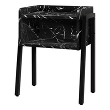 Charger l&#39;image dans la galerie, Accent Table, Side, End, Nightstand, Lamp, Living Room, Bedroom, Metal Legs, Laminate, Black Marble-Look, Contemporary, Glam, Modern
