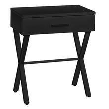 Charger l&#39;image dans la galerie, Accent Table, Side, End, Nightstand, Lamp, Living Room, Bedroom, Metal Legs, Laminate, Black, Dark Brown, Contemporary, Modern
