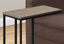 Load image into Gallery viewer, Side Table / C Table - Rectangular / Metal Frame - Dark Taupe Wood-Look
