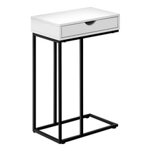 Charger l&#39;image dans la galerie, Side Table / C Table - 1 Storage Drawer, Pass-Through / Rectangular - 25&quot;H - White / Black
