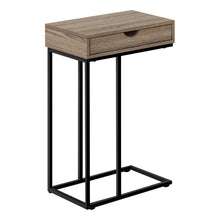 Charger l&#39;image dans la galerie, Side Table / C Table - 1 Storage Drawer, Pass-Through / Rectangular - 25&quot;H - Dark Taupe / Black
