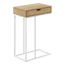 Load image into Gallery viewer, Side Table / C Table - 1 Storage Drawer, Pass-Through / Rectangular - 25&quot;H - Natural / White
