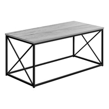 Load image into Gallery viewer, Coffee Table - Rectangular / Metal Base With X-Shaped Sides - 40&quot;L - Grey Wood-Look / Black
