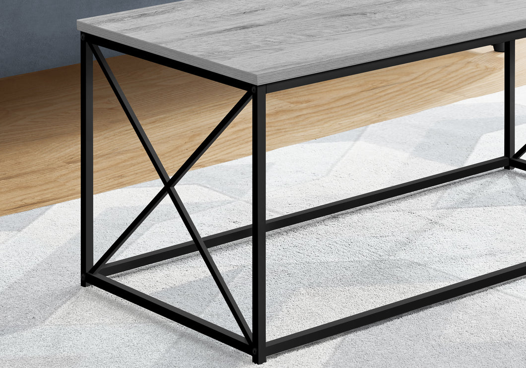 Coffee Table - Rectangular / Metal Base With X-Shaped Sides - 40