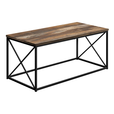 Coffee Table - Rectangular / Metal Base With X-Shaped Sides - 40