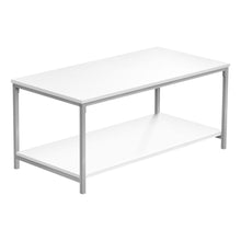 Load image into Gallery viewer, Coffee Table - 40&quot;L / White / Silver Metal
