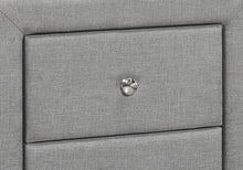 Load image into Gallery viewer, Nightstand - Upholstered / 2 Storage Drawers - 21&quot;H - Grey Linen-Look
