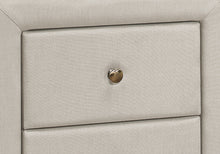 Load image into Gallery viewer, Nightstand - Upholstered / 2 Storage Drawers - 21&quot;H - Beige Linen-Look
