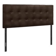 Load image into Gallery viewer, Headboard, Bedroom, Full Size, Upholstered, Leather Look, Wooden Frame, Dark Brown, Black, Contemporary, Modern
