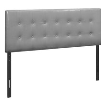 Charger l&#39;image dans la galerie, Headboard, Bedroom, Queen Size, Upholstered, Leather Look, Wooden Frame, Grey, Black, Contemporary, Modern
