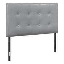 Charger l&#39;image dans la galerie, Headboard, Bedroom, Twin Size, Upholstered, Leather Look, Wooden Frame, Grey, Black, Contemporary, Modern
