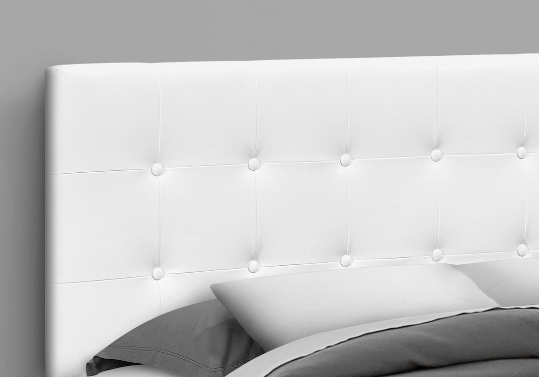 Tête de lit, Chambre à coucher, Queen Size, Rembourrée, Aspect cuir, Cadre en bois, Blanc, Noir, Contemporain, Moderne