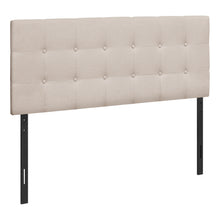 Charger l&#39;image dans la galerie, Headboard, Bedroom, Full Size, Upholstered, Leather Look, Wooden Frame, Beige, Black, Contemporary, Modern
