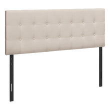 Charger l&#39;image dans la galerie, Headboard, Bedroom, Queen Size, Upholstered, Leather Look, Wooden Frame, Beige, Black, Contemporary, Modern
