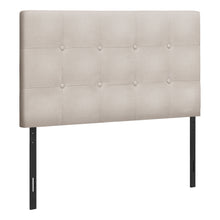 Charger l&#39;image dans la galerie, Headboard, Bedroom, Twin Size, Upholstered, Leather Look, Wooden Frame, Beige, Black, Contemporary, Modern
