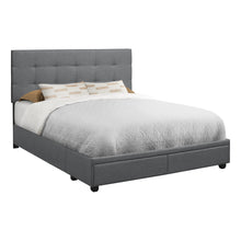 Charger l&#39;image dans la galerie, Bed - Queen Size / Dark Grey Linen With 2 Storage Drawers
