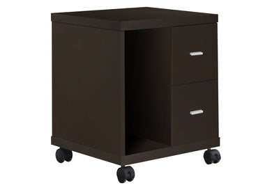 Office, File Cabinet, Printer Cart, Rolling File Cabinet, Mobile, Storage, Laminate, Dark Brown, Contemporary, Modern