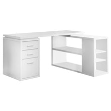 Load image into Gallery viewer, Computer Desk, Home Office, Corner, Left, Right Set-Up, Storage Drawers, L Shape, Laminate, White, Contemporary, Modern
