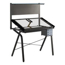 Charger l&#39;image dans la galerie, Drafting Table - Adjustable / Grey Metal / Tempered Glass
