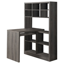 Load image into Gallery viewer, Computer Desk, Home Office, Bookcase, Corner, Storage Shelves, Left, Right Set-Up, L Shape, Laminate, Dark Taupe, Contemporary, Modern
