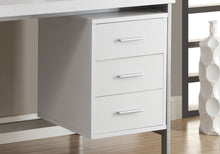 Load image into Gallery viewer, Computer Desk, Home Office, Laptop, Left, Right Set-Up, Storage Drawers, 60&quot;L, Metal, Laminate, White, Grey, Contemporary, Modern
