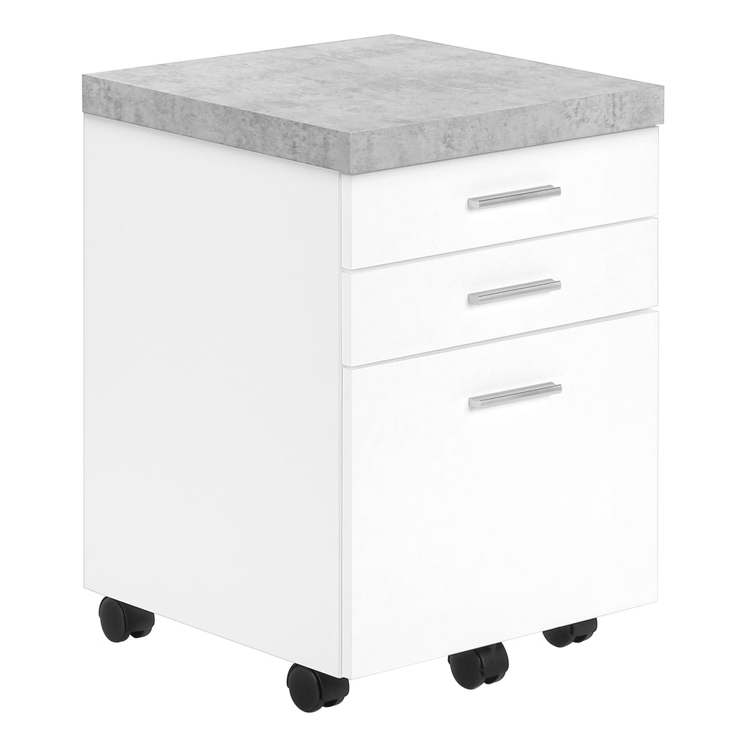 File Cabinet, Rolling Mobile, Storage, Printer Stand, Wood File Cabinet, Office, Mdf, Grey Cement Look, Contemporary, Modern