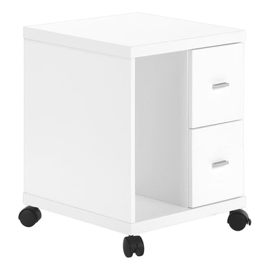 Office, File Cabinet, Printer Cart, Rolling File Cabinet, Mobile, Storage, Laminate, White, Contemporary, Modern