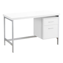 Load image into Gallery viewer, Computer Desk, Home Office, Laptop, Left, Right Set-Up, Storage Drawers, 48&quot;L, Metal, Laminate, White, Contemporary, Modern
